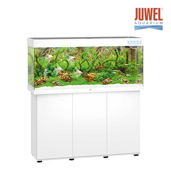 Aquariumkombination JUWEL Rio 240 SBX mit LED-Beleuchtung, Heizer, Filter und Unterschrank, weiß