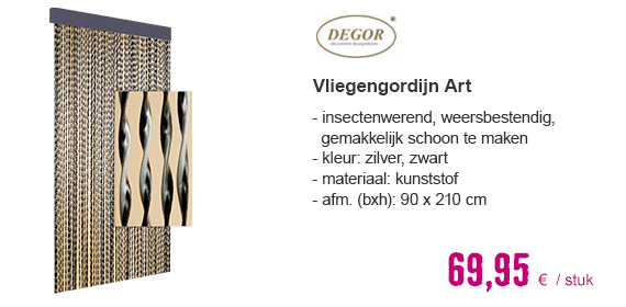 DEGOR Deurgordijn kunststof Art 25 zilver/zwart 90x210 cm | HORNBACH