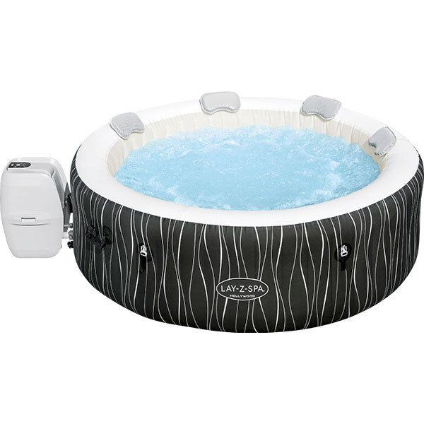 Aufblasbarer Whirlpool Bestway® LAY-Z-SPA® Hollywood AirJet™ mit 140 Luftdüsen, Multifunktionspumpe, integrierte Heizfunktion, abschließbare Thermoabdeckung und LED-Beleuchtung schwarz