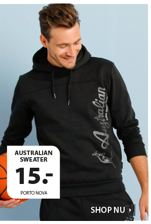 Australian sweater in zwarte kleur. Dit item zit super comfortabel en heeft een sporty look. Verfraaid met een Australian logo en voorzien van een capuchon en steekzakken.