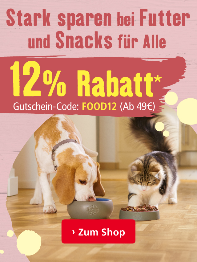 12% Rabatt auf Futter & Snacks