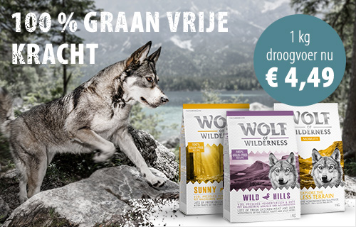 Probeer 100% graanvrije Wolf of Wilderness droogvoer voor €4,49!