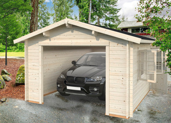 Einzelgarage Palmako Roger 19,0 m² ohne Tor 360 x 550 cm natur