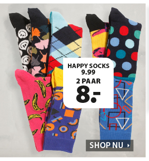 2 paar Happy Socks voor 8 euro!