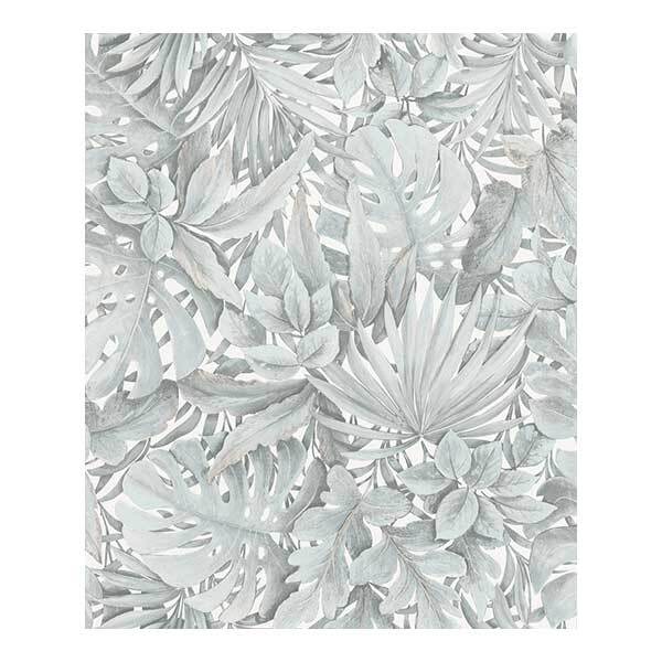 Vliestapete 33306 Botanica Blätter blau grau