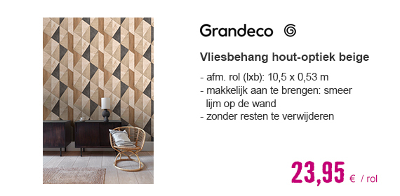 GRANDECO Vliesbehang MN1006 hout-optiek beige | HORNBACH