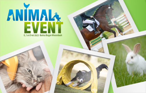 Kom je ons bezoeken op het Animal Event op 6, 7, of 8 mei?