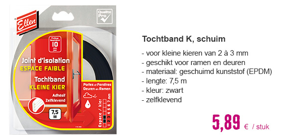 ELLEN Tochtband schuim K zelfklevend zwart 7,5 m | HORNBACH