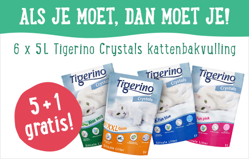 5 + 1 gratis! 6 x 5 L Tigerino Crystals