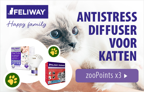 Antistress diffuser voor katten van alle leeftijden. Ontvang 3x zoopoints