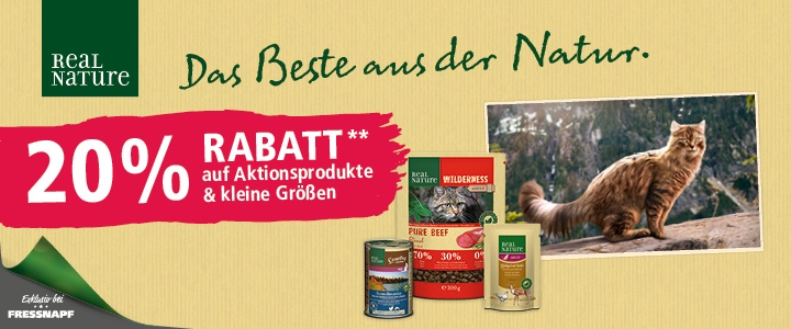 20% auf ausgewählte Produkte von Real Nature