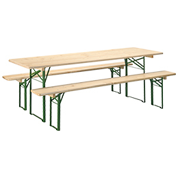 Bierbank set, 220x70x75 cm, Vuren, naturel, 3-delig | HORNBACH