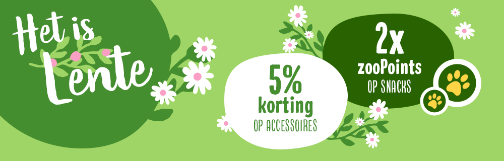Profiteer van 2x zooPoints op snacks en 5% korting op accessoires!