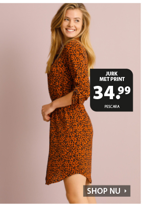 Casual en stoer met deze mooie dames jurk. De jurk is verfraaid met een allover animalprint en heeft een knoopsluiting. Het item heeft een klein kraagje en een ceintuur rondom de taille zodat deze mooie geaccentueerd wordt. De mouwen kunnen worden omgeslagen en vastgezet met een gespje.