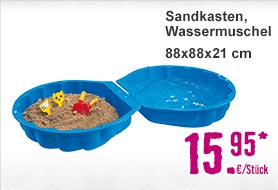 Sandkasten, Wassermuschel BIG Muschel Kunststoff 88x88x21 cm blau