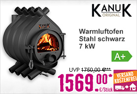 Warmluftofen Kanuk Original 1 Stahl schwarz 7 kW