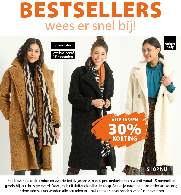 Bestsellers: Teddy jas - wees er snel bij!