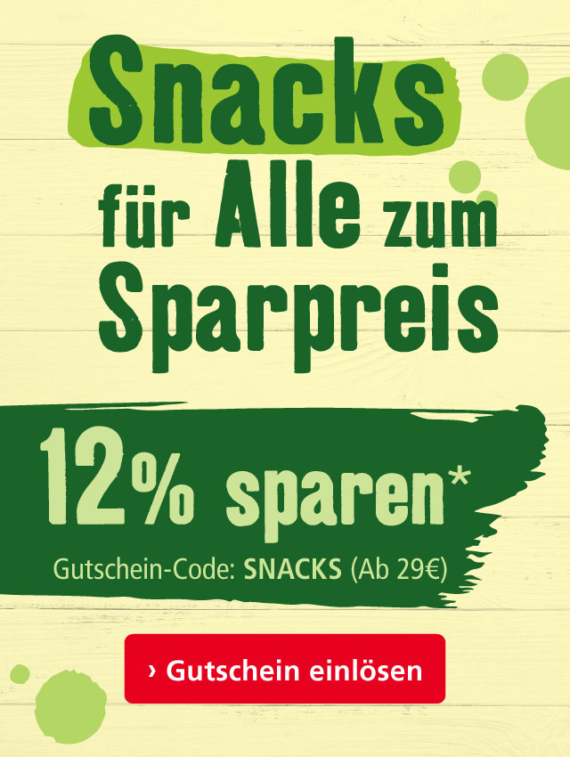12% auf alle Snacks!