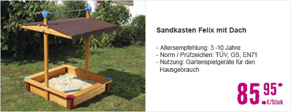 Sandkasten Felix mit Dach