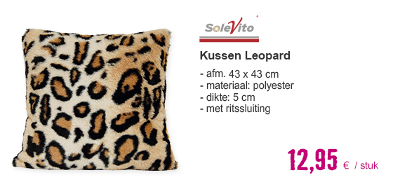 SOLEVITO Kussen Leopard Bruin