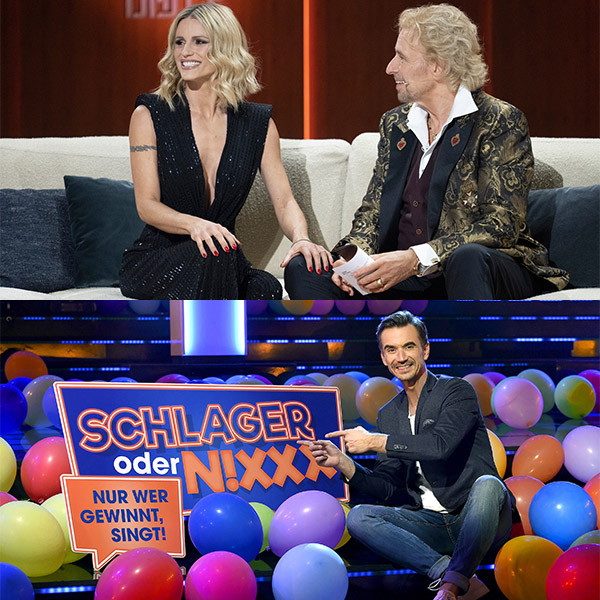 Thomas Gottschalk & Michelle Hunziker bei WETTEN, DASS..? und Florian Silbereisen bei SCHLAGER ODER N!XXX sorgen für beste Unterhaltung in ihren TV-Shows. 