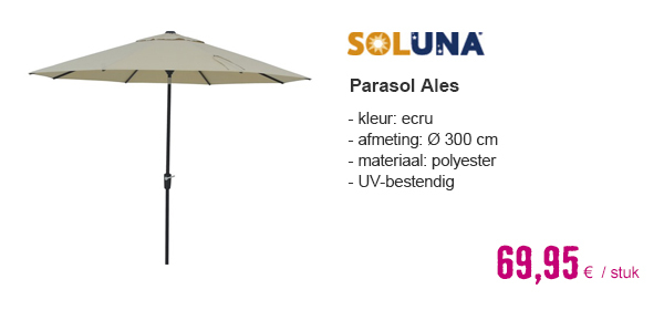 SOLUNA Parasol Ales ecru Ø 300 cm | HORNBACH