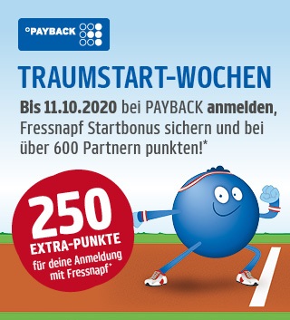 Bis 11.10.2020 bei PAYBACK anmelden, Fressnapf Startbonus sichern und bei über 600 Partnern punkten!*