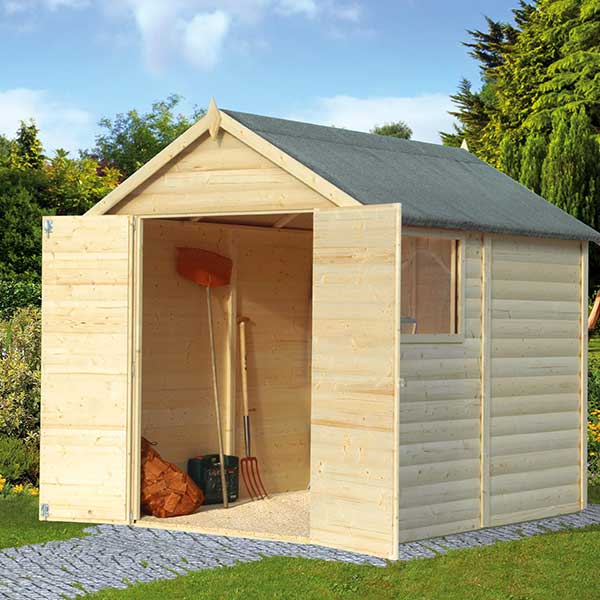 Gartenhaus Konsta Blockhaus mit Fußboden 190x251 cm natur