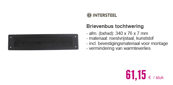 INTERSTEEL Tochtwering rechthoekig zwart-RVS | HORNBACH