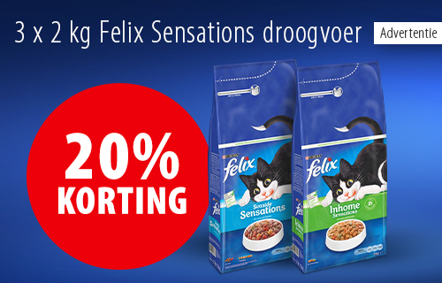 20% korting! 3 x 2 kg Felix Sensations