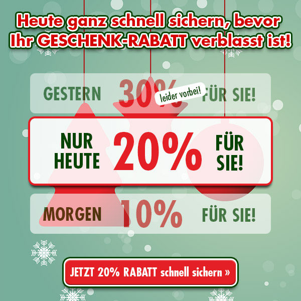 NUR HEUTE 30% Rabatt!