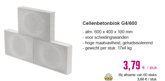 WÜPOR Cellenbetonblok G4/600 600x400x100 mm | HORNBACH
