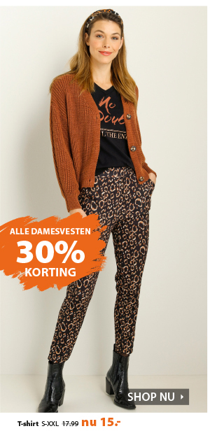 Alle damesvesten 30% korting