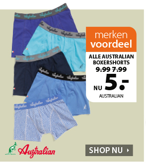 Alle Australian boxers nu voor 5 euro