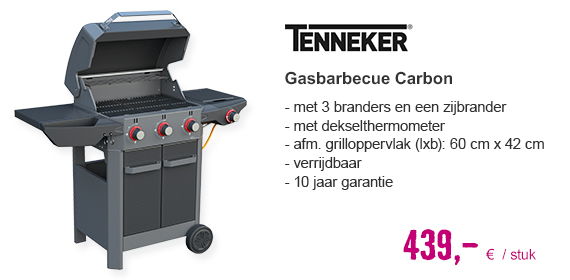 TENNEKER Gasbarbecue Carbon 3 brander met zijbrander | HORNBACH