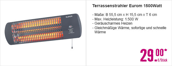 Terrassenstrahler Eurom Q-Time 1500 1500 Watt