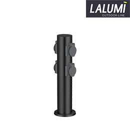 LALUMI Buitenstopcontact Dody 4-voudig zwart | HORNBACH