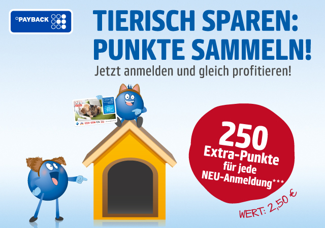 250 Extra Punkte (Wert 2,50€) für jede Payback Neuanmeldung