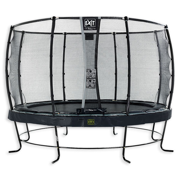 Trampolin EXIT Elegant Premium mit Deluxe Sicherheitsnetz Ø 366 cm schwarz