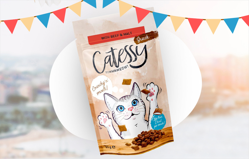 Gratis 65g Catessy Knabbel-Snacks!