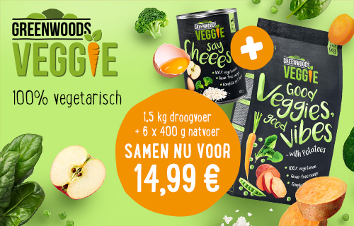 Extra voordelig! 1,5 kg Greenwoods droogvoer + 6 x 400 g natvoer