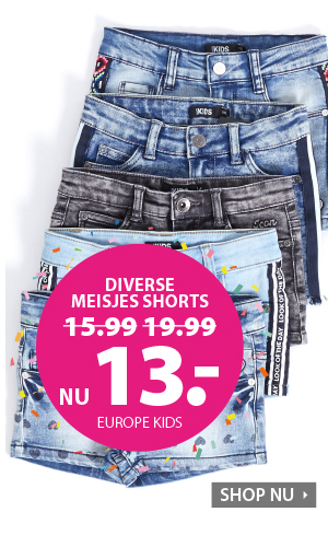 Meisjes shorts nu voor 13 euro!