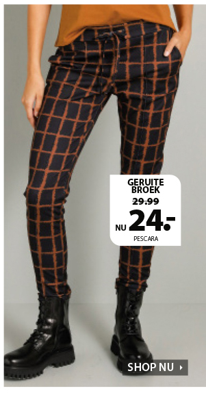 Helemaal stijlvol en on-trend met deze geruite broek.