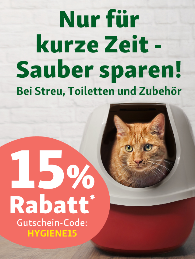 Jetzt 15% auf Katzenstreu sparen 