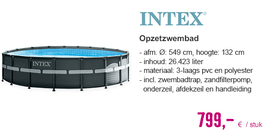 INTEX Ultra XTR frame opzetzwembad met zandfilterpomp, grijs Ø 549 cm, hoogte 132 cm | HORNBACH