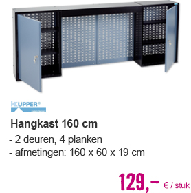 KÜPPER Hangkast 160 cm zilver-zwart (2 deuren, 4 planken)