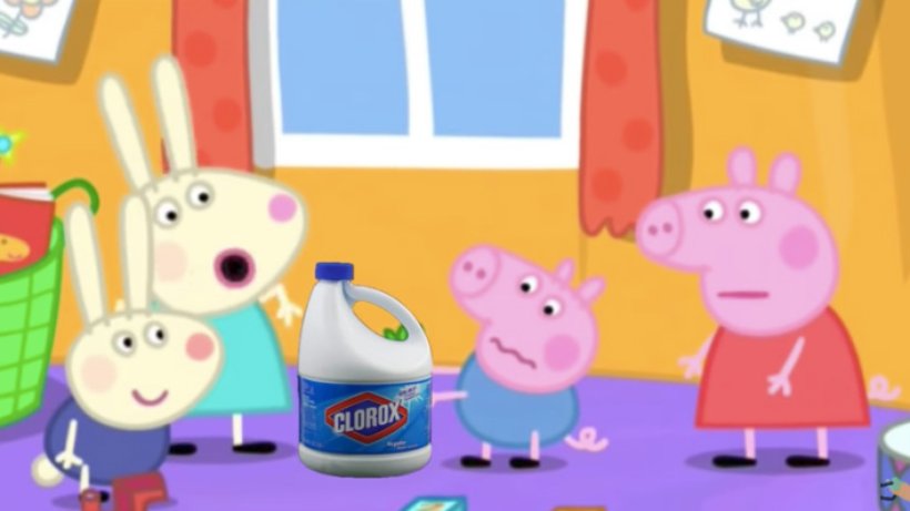  Peppa Pig mit Bleichmittel – auch das findet sich auf YouTube Kids. © Screenshot 