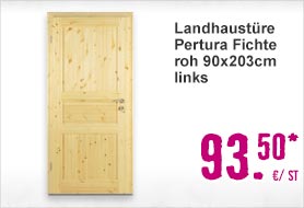 Landhaustüre Pertura Fichte roh 90x203 cm links