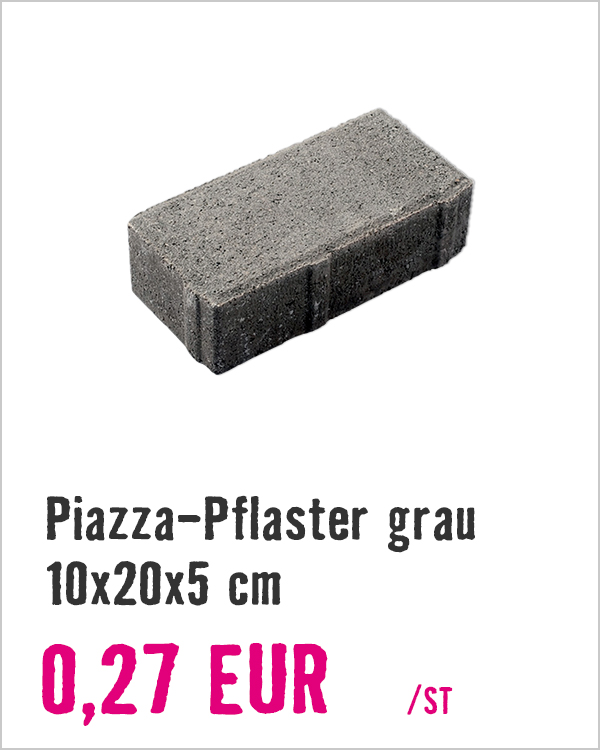 Piazza-Pflaster grau 10x20x5 cm