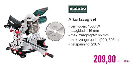 METABO Afkortzaag KGS 216 M Set (incl. 2 zaagbladen) | HORNBACH